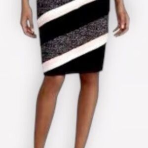 White House Black Market Asymmetrical Black and White Skirt